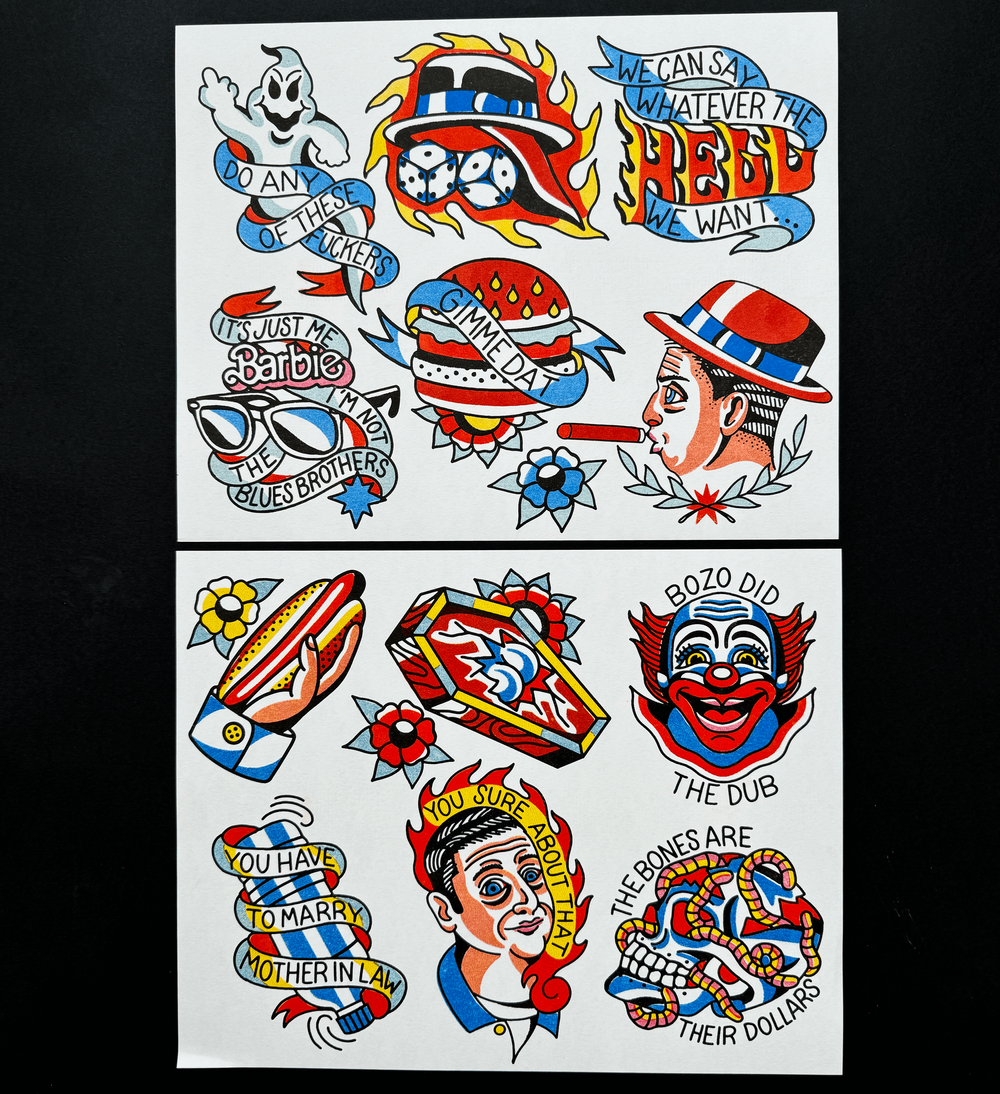 I THINK YOU SHOULD LEAVE: Risograph Flash Set by Mitch Ashpaugh